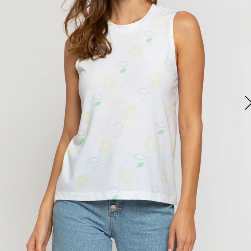 Sol angeles lemonada tank with lemon print size small